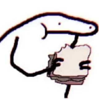 😐 streepmannetje, eten, sandwich, cartoon, simpel, minimalistisch telegram sticker