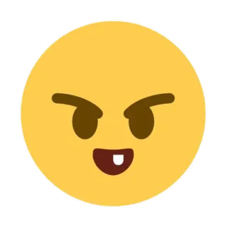 👿 emoji, yellow, face, evil, devil, angry telegram sticker