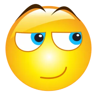 😏 Emoji, Sourire narquois, Visage, Jaune, Expression, Art numérique whatsapp sticker