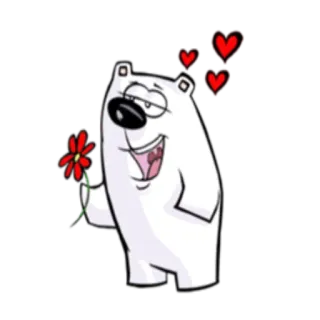 🌺 медведь, мультфильм, любовь, цветок, романтика, сердце, милый telegram sticker