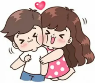 😻 爱, 情侣, 卡通, 可爱, 心, 拥抱, 浪漫 whatsapp sticker