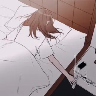 🖇 woman, bed, sleeping, room, sleep telegram sticker