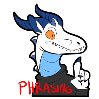 😳 PHRASING 龙, 短语, 搞笑, 卡通 telegram sticker
