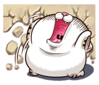 😠 Katze, gähnend, süß, Tier, Aufkleber, Cartoon, lustig whatsapp sticker