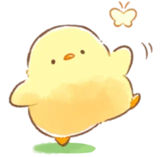 🤩 pájaro, animal, pollito, dibujo animado, lindo whatsapp sticker