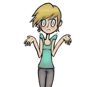 💊 schouderophalen, onzeker, blond, personage, illustratie telegram sticker
