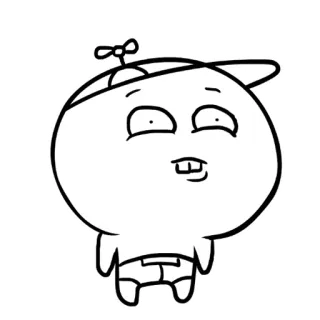 😐 cartoon, character, drawing, illustration telegram sticker