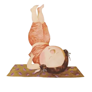 🤸‍♀️ Йога, Женщина, Стойка на голове, Упражнение, Фитнес, Мультфильм, Поза, Медитация whatsapp sticker