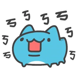 🙂 Katze, süß, kawaii, Aufkleber, Cartoon, blau whatsapp sticker