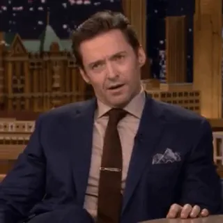 🔮 Hugh Jackman actor, celebrity, talk show, interview whatsapp sticker