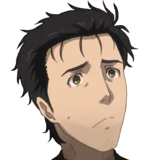 ☹️ Rintaro Okabe Steins;Gate 애니메이션, 캐릭터, 오카베, 슈타인즈;게이트 telegram sticker