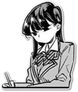 ✍️ Komi Shouko Komi Can't Communicate Anime, Manga, Komi-san no puede comunicarse, Komi Shouko, linda, chica, uniforme escolar telegram sticker