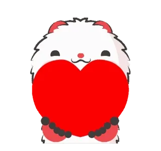 ❤ mignon, animal, coeur, amour, kawaii whatsapp sticker