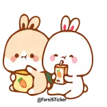 🧃 @BunniSticker bunny, rabbit, kawaii, cute, sticker, animal telegram sticker