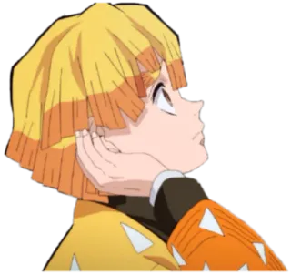 👂 Zenitsu Agatsuma Demon Slayer Anime, Demon Slayer, Zenitsu, Zenitsu Agatsuma, Manga, Personnage, Portrait whatsapp sticker