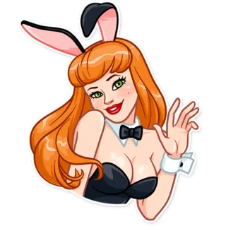 👋 зайчик, женщина, сексуальная, ушки, девушка telegram sticker