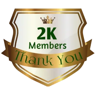 ⚜ 2K Members Thank You obrigado, celebração, membros, comunidade, conquista telegram sticker
