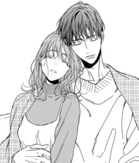 🤟 coppia, romanticismo, manga, anime, personaggi, illustrazione telegram sticker