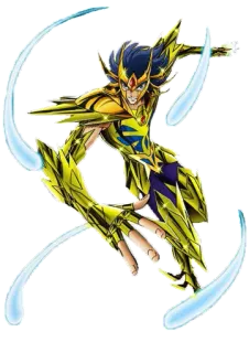 😈 Anime, Manga, Personaje, Armadura, Ilustración, Dorado, Guerrero telegram sticker
