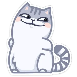 ☺️ gato, fofo, sorriso irônico, atrevido, animal, adesivo whatsapp sticker