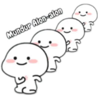 🙂 Mundur Alon-alon cute, cartoon, animation, kawaii, minimalist telegram sticker