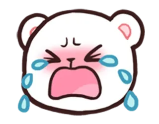 😭 beer, huilen, verdrietig, tranen, emoji, cartoon, schattig whatsapp sticker
