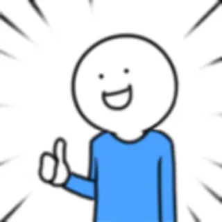 👍 thumbs up, stick figure, positive, agreement, approval whatsapp sticker