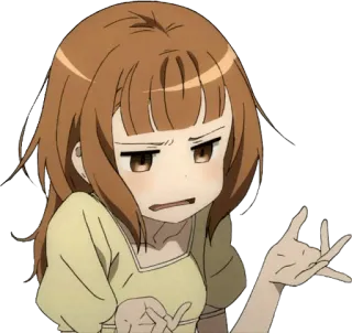 😠 anime girl, confused, hand gesture, girl telegram sticker