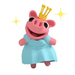 👗 cochon, princesse, couronne, robe, animal, dessin animé telegram sticker