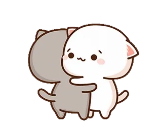 ☺️ gatto, gatti, abbraccio, kawaii, carino, animale, cartone animato telegram sticker