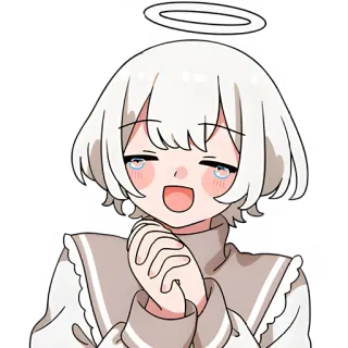 😆 นางฟ้า, อนิเมะ, น่ารัก, รัศมี, คาวาอิ, มีความสุข telegram sticker