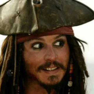 👀 Jack Sparrow Pirates of the Caribbean pirate, captain, johnny depp, movie, character, eccentric telegram sticker