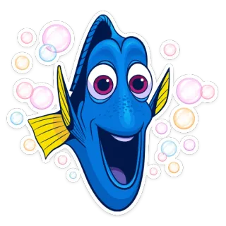 😱 Dory Finding Nemo fish, blue tang, Dory, cartoon, Finding Nemo, animation telegram sticker
