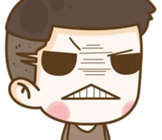 😡 Dessin animé, En colère, Contrarié, Illustration, Homme, Personnage telegram sticker