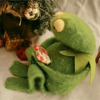 🐸 Kermit Kermit, o Sapo, Natal, Muppets, presente, fofo, verde whatsapp sticker