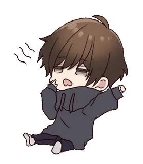 ⭐️ アニメ, 男の子, 可愛い, ちび, 疲れた, 漫画, リラックス whatsapp sticker