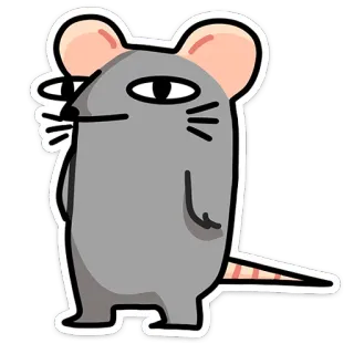 😐 souris, animal, dessin animé, rongeur, autocollant, mignon, personnage telegram sticker