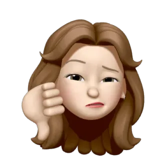 🐻 Emoji, Pollice verso il basso, Non mi piace, Disapprovazione, Cartone animato, Triste, Donna telegram sticker