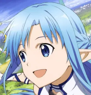 😍 Asuna Yuuki Sword Art Online Anime, blaue Haare, Videospiel, Elf, Sword Art Online, Asuna, Yuuki, Charakter whatsapp sticker