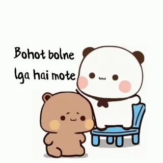 👊 Bohot bolne lga hai mote mignon, ours, animé, sticker, dessin animé telegram sticker