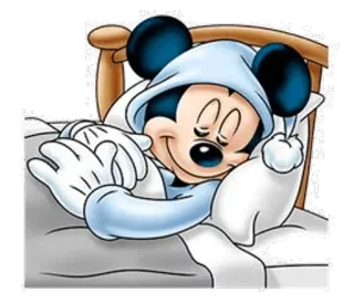 💤 Mickey Mouse cartone animato, sonno, letto, disney, mickey mouse, buonanotte telegram sticker