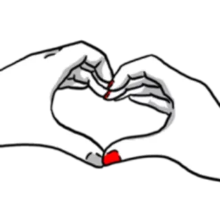 ❤️ cuore, amore, mani, gesto, dita, rosso telegram sticker