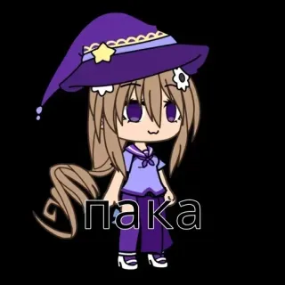 🌟 Пака Gacha, Avatar, Stile Anime, Cartone animato, Personaggio, Strega, Viola whatsapp sticker