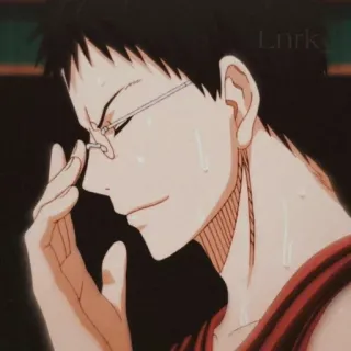 ⛓ Anime, Brille, traurig, männlich, Schweiß, Charakter telegram sticker