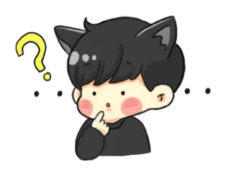 ❓ кот, вопрос, мультфильм, милый telegram sticker
