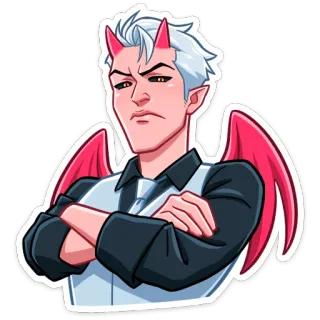 😡 diablo, demonio, alas, dibujos animados, malvado, cuernos whatsapp sticker