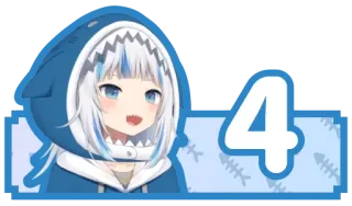 4️⃣ Gawr Gura 4 Anime, Squalo, Vtuber, Gura telegram sticker
