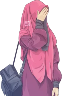 🤦‍♂️ ヒジャブ, イスラム教徒の女性, 女性, 女の子, イスラム教, スカーフ, 控えめな telegram sticker