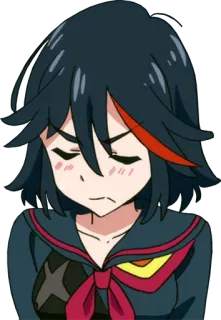 😑 Ryuko Matoi Kill la Kill Anime, Cartone animato, Ragazza, Uniforme scolastica whatsapp sticker