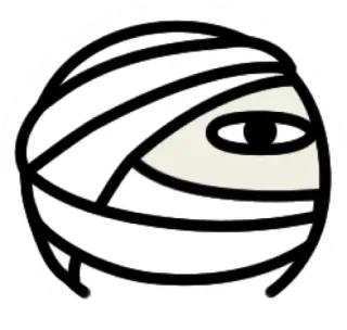 🤕 mummia, cartone animato, benda, personaggio telegram sticker